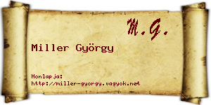 Miller György névjegykártya