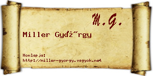 Miller György névjegykártya